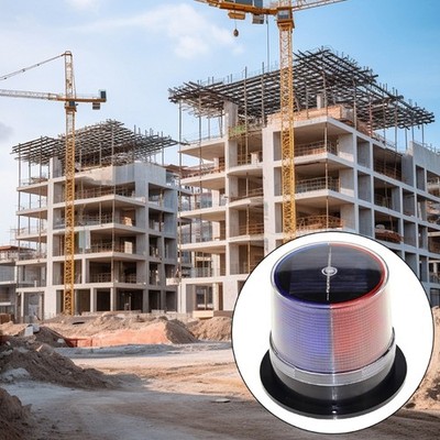 Solar Strobe Warning Light with Strong Base