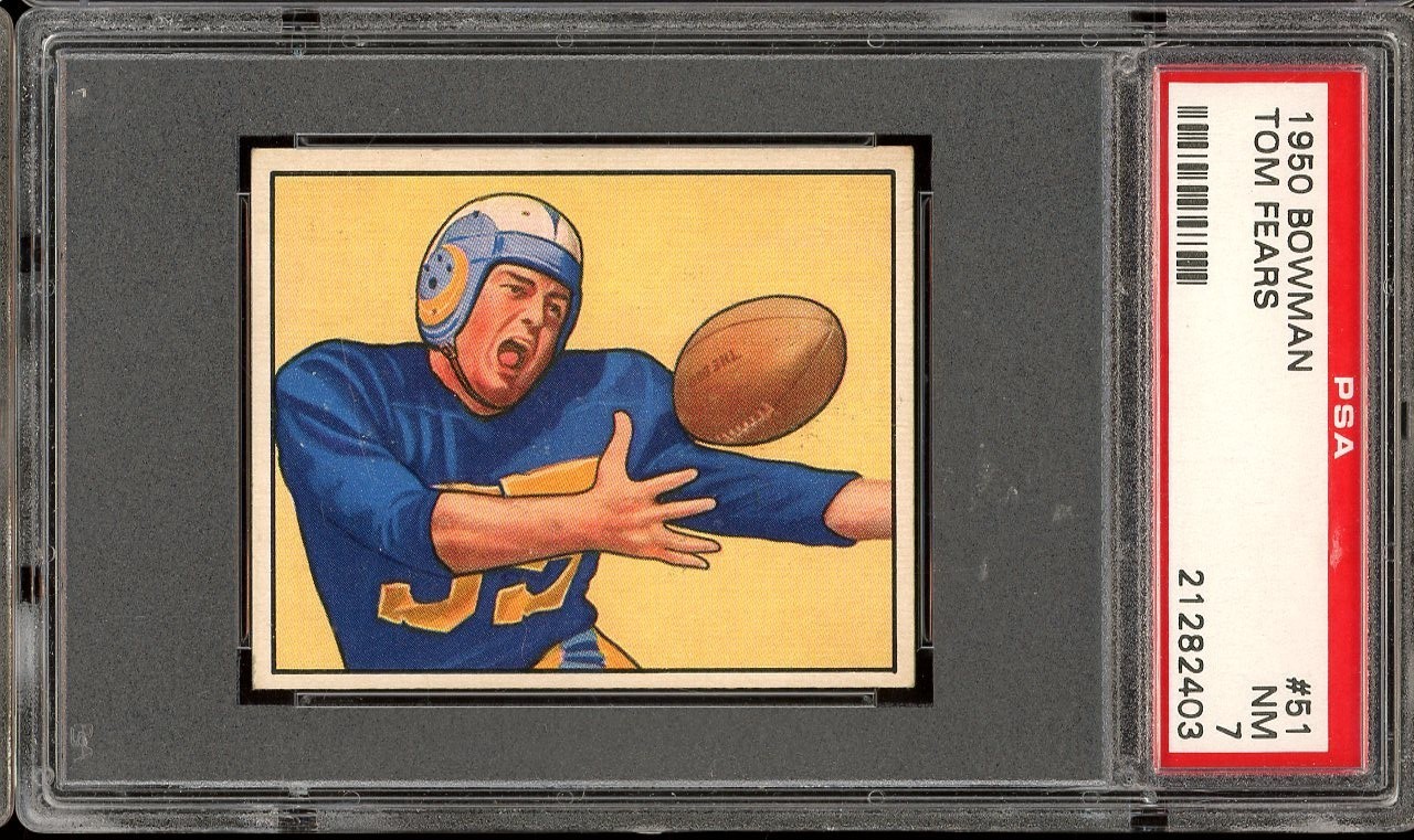 1950 Bowman Football #51 Tom Fears PSA 7