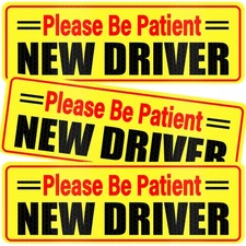 new driver magnet for car, 3pcs magnetic reflective novice driver stickers, c...
