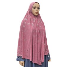 Muslim Women XL Beaded Prayer Instant Hijab Salah Islamic One Piece Khimar Burqa