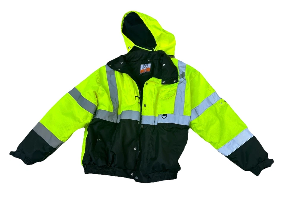 Chaqueta y chaleco de seguridad para hombre talla Lrg ML Kishigo Premium serie negra capucha extraíble Foto 2 de 4