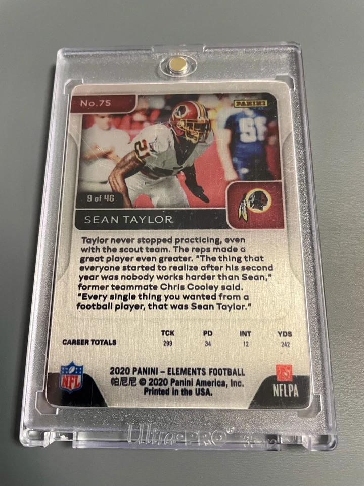 2021 Panini Elements - Sean Taylor- Washington Redskins- 9/46- Metal card - Image 2 of 2