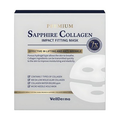 (WELLDERMA) Premium Sapphire Collagen Impact Fitting Mask 1Pack (25G x 4ea)