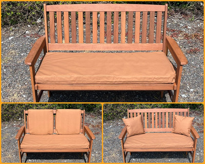 Gartenbank / Schaukelsitzkissen - 100% Baumwolle - hellbraun - optionale Sets