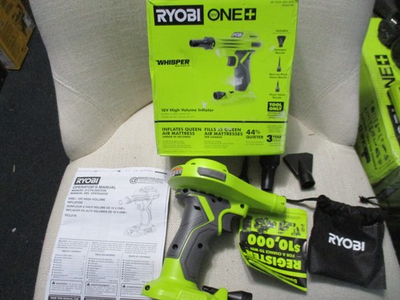 #ad RYOBI ONE 18V Cordless High Volume Inflator Tool Only Pcl016 Whisper Series $42.99