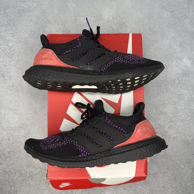 Size 9.5M/11W - adidas Ultra Boost Core Black Active Purple Shock Red *pre-owned
