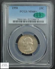 1958 Washington Quarter 25C PCGS MS 66+ Plus CAC (GORGEOUS TONED! HIGH GRADE)