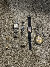 Lot Of Watches/Pocket Watches For Parts Or Repair ALL NEED BATTERIES Extras