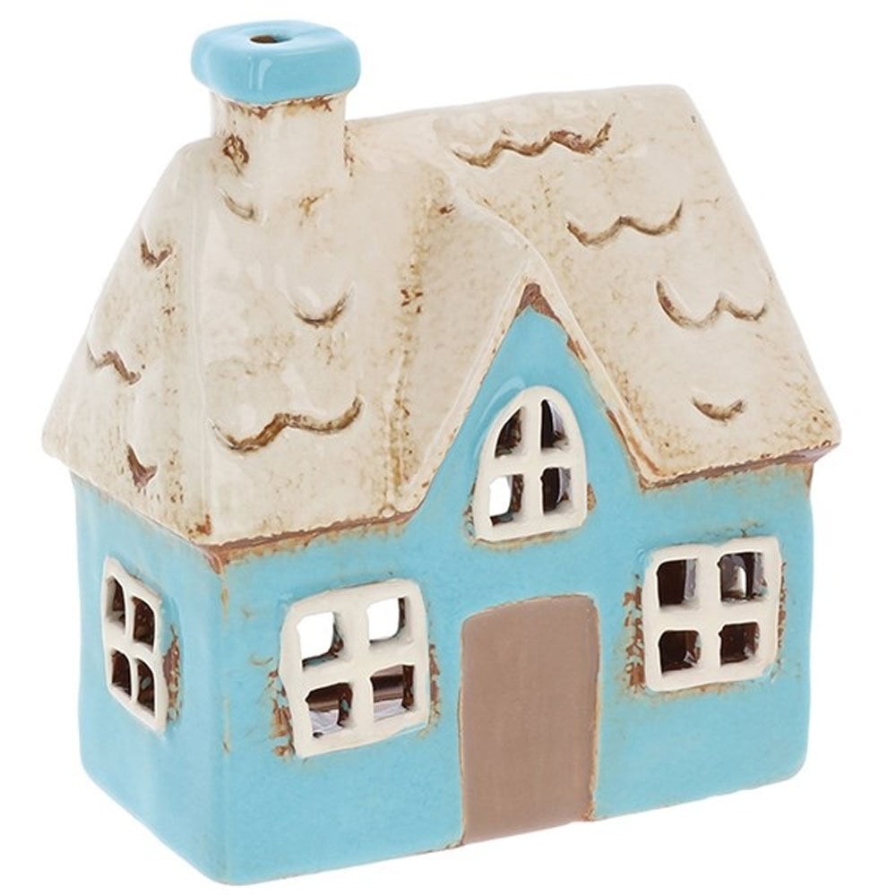 Village Pottery Teal Dormer House Tealight Holder 350058