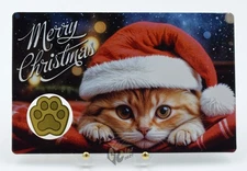 Christmas Cat with Santa's Hat 1/1000 Oz 999 Gold Shaped Coin 3000 Francs Chad