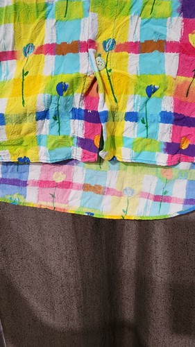 Camicia Jams World Vintage Uomo Taglia Media Neon Fiori Colorati Bottoni Frontali - Foto 9 di 18
