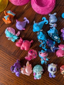 Lot of 32 Hatchimals CollEGGtibles Mixed Animal Figures, 3 Nests & Tin Lunchbox 