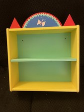 Children’s Kids’ Wooden Bookcase 2 Shelves Wallmounted Bedroom Playroom Nursery