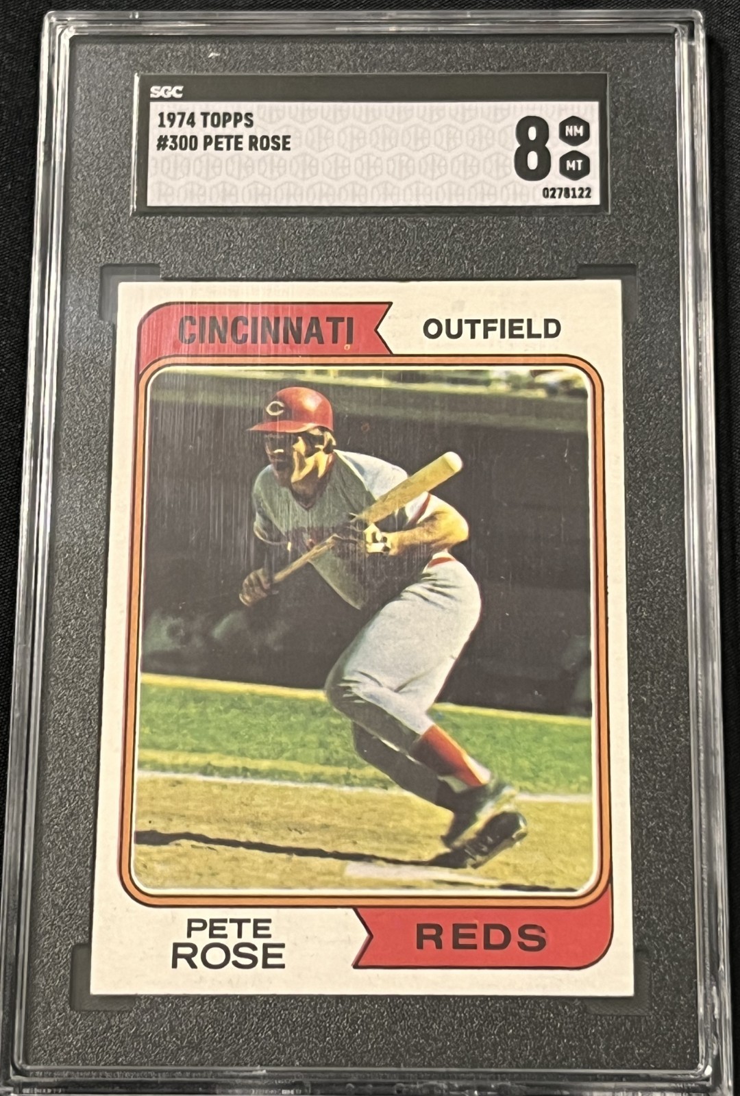 1974 Topps #300 Pete Rose SGC 8 All Time Hit King