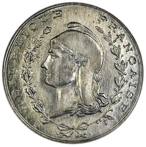 ALGERIA 1 Franc 1915 Copper-Nickel 'Bone Chamber of Commerce' NGC MS63