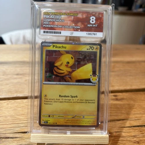 Pokémon Pikachu TCG Cosmos Holo Card 051/162 Temporal Forces Pokemon Day. Ace 8