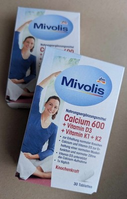 Mivolis Calcium 600 +Vitamin D3 +Vitamin K1 & K2 Knochenkraft 30 Tab für 1 Monat