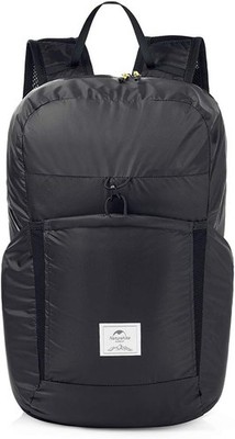 Wanderrucksack Faltbar Wasserdicht 25L Schwarz Handlich für Klettern Camping