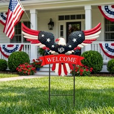 Patriotic 37" Eagle Garden Stakes for 4th of July  Memorial Day Decor