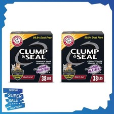 2XArm Hammer Clump Seal Multi-Cat Complete Odor Sealing Clumping Cat Litter,38lb