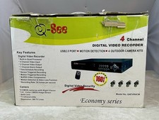 Q-See 4 Channel Digital Video Recorder Q4DVR4RCM w/ 3 cameras