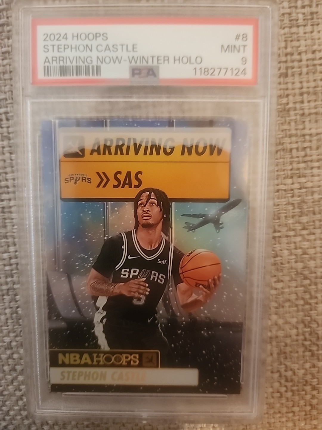 2024 Hoops Stephon Castle Arriving Now Winter Holo #8 Mint PSA 9