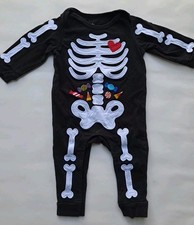 Halloween One Piece Outfit Infant 6 Months Black Skeleton Baby Long Sleeve