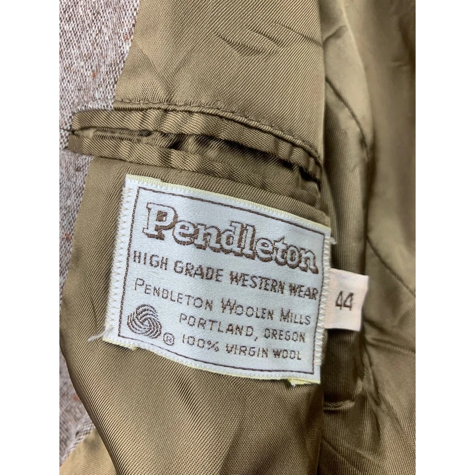 VTG Pendleton Mens High Grade Western Wear Wool Suede Sports Coat Jacket Size 44 - Image 3 of 4