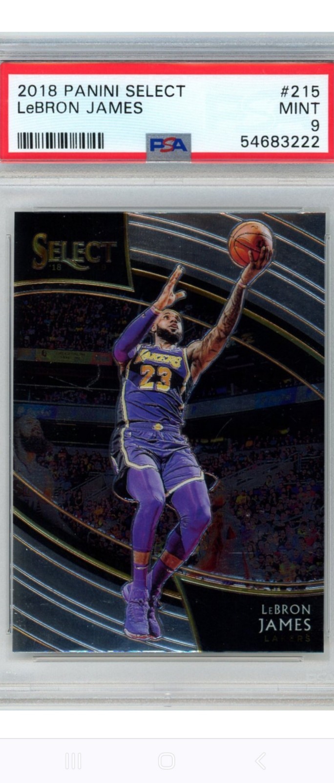 LeBron James 2018 Panini Select #215  (PSA 9 MINT)