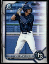 2022 Bowman Draft #BDC-14 Carson Williams Chrome Refractor Rays Card 1901B