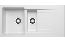 1.5 Bowl & Half Granite Kitchen Sink 100mm x 500mm Black Gunmetal White Grey