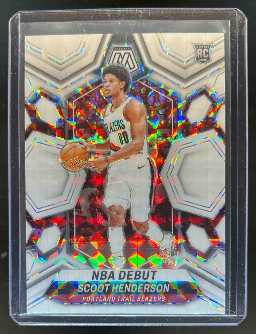 2023-24 Mosaic Scoot Henderson RC White NBA Debut #/25 Trail Blazers