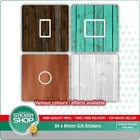 2 x WOOD EFFECT UK LIGHT SWITCH STICKERS / LIVING ROOM / BEDROOM / NURSERY DECOR