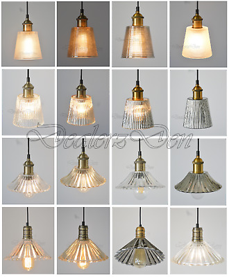 Modern New Vintage Industrial Retro, Ceiling Light Shade Antique Glass