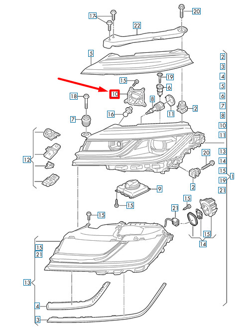 Cache de clignotant gauche Volkswagen Arteon 3H7 3G8941607