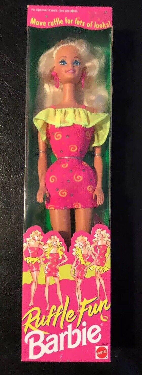 1994 Model 12433 NOS 3 for sale online Mattel Blonde Barbie Ruffle Fun Party Dress