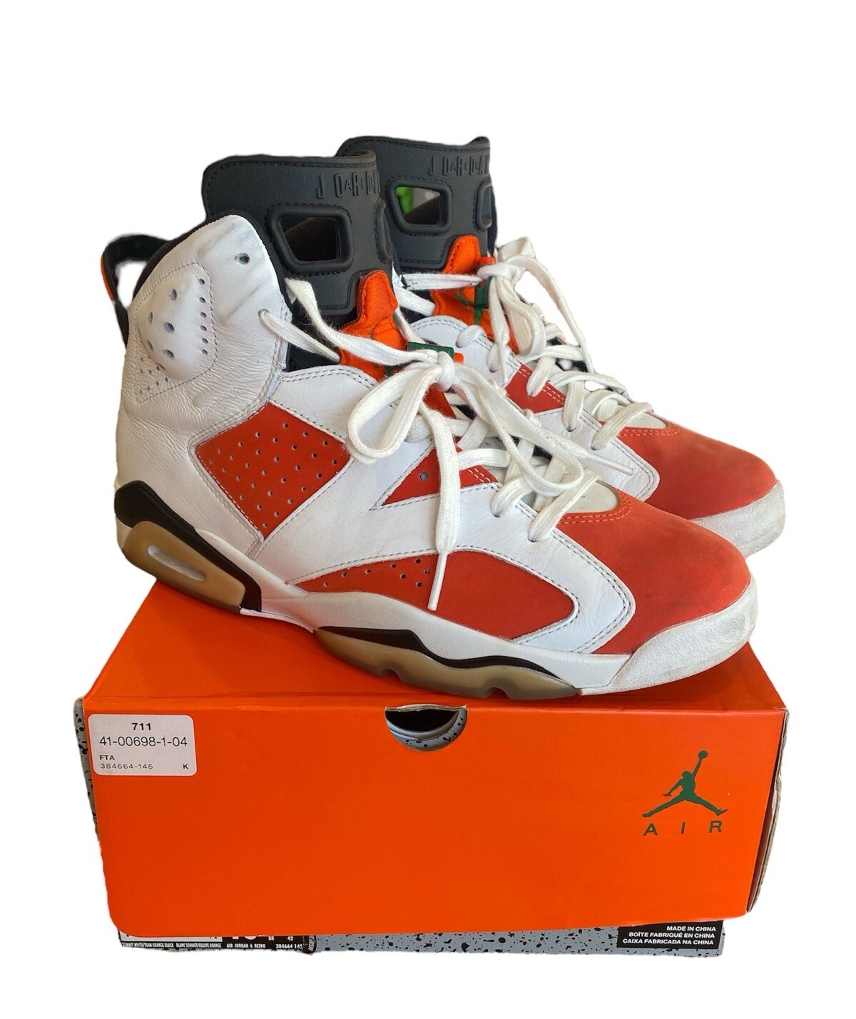 1847) Nike Air Jordan 6 VI Retro Gatorade White/Orange 384664-145 Men’s Size 10
