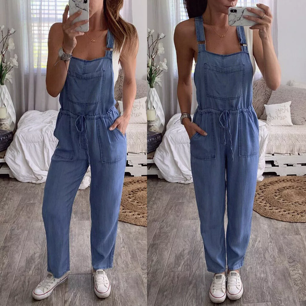 Women's Daily Denim Overall Jumpsuit