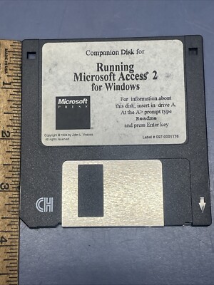 Vintage 1994 Companion Disc For Running Microsoft Access 2 For Windows 3.5  Disk