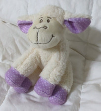 Inter-American Products small plush cream sheep lamb purple lavender white dots