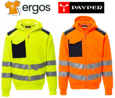 Payper LEADER Herren Sweatshirt Arbeit Hohe Sichtbarkeit Winter Gelb Orange FLUO