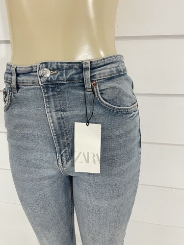 NEW ZARA BLUE GRAY VINTAGE HI-RISE SKINNY JEANS 5 pockets SIZE 10 waist 32" Y704 - 第 5/15 張圖片