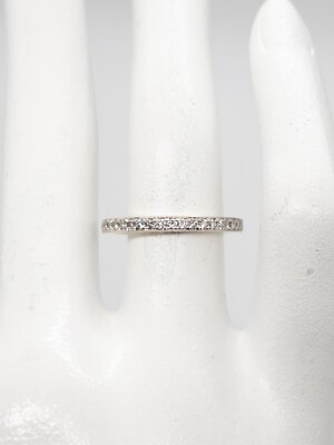 Designer $2000 .50ct VS G Diamond 18k White Gold Wedding Band Ring WELL MADE