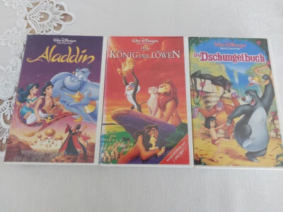 Walt Disney 3 VHS Aladdin,Das Dschungelbuch,König der Löwen  ORIGINAL RARR - Bild 1 von 4