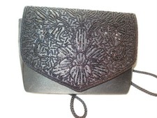 Evening Bag on Corded Strap Perfect Little Black LaRegale Beaded