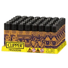 48 ACCENDINI  CLIPPER LARGE TATTOO WORLD CON ESPOSITORE 1 BOX