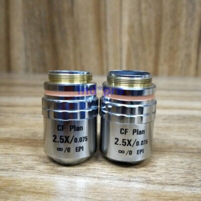 1Pc. Used CF PLAN 2.5X/0.075 Microscope Open Field Objective Tested