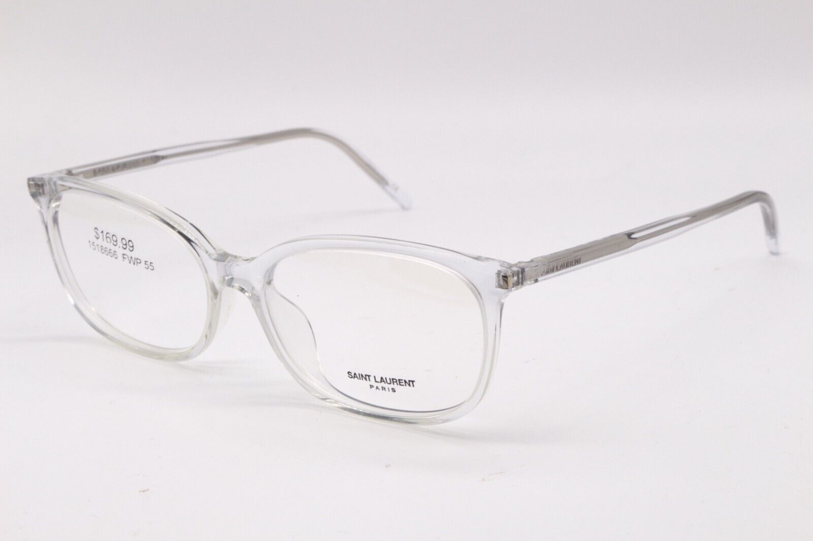 NEW YSL SAINT LAURENT SL 297/F 008 CLEAR SILVER AUTHENTIC FRAME