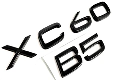 BLACK XC60 + B5 FIT VOLVO XC60 REAR TRUNK NAMEPLATE EMBLEM BADGE LETTERS NUMBER