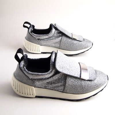 スニーカー SERGIO ROSSI Women Sneakers A89420MFN8888198400 Silver Sergio Rossi SR1 slip ons Sneakers Silver Glitter Womens